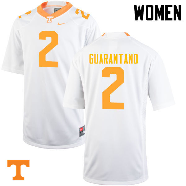 Women #2 Jarrett Guarantano Tennessee Volunteers College Football Jerseys-White - Click Image to Close